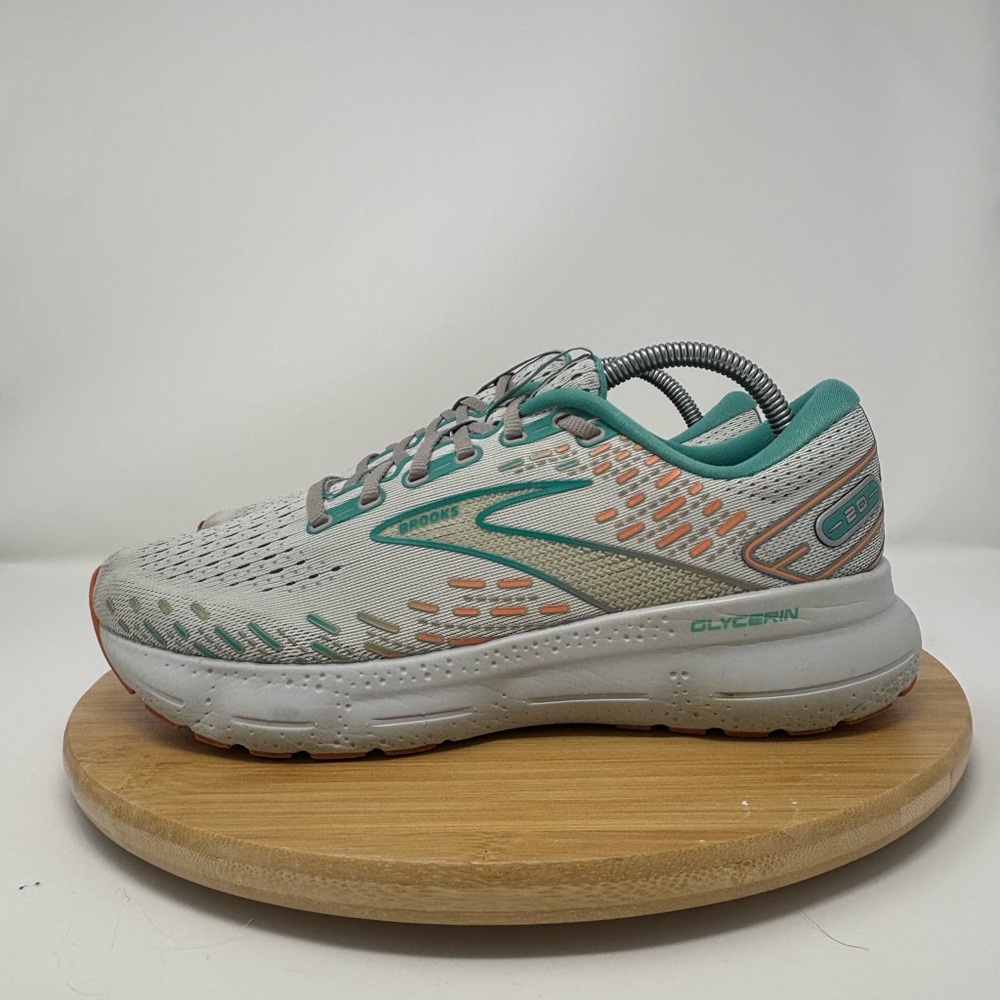 Brooks Glycerin 20 Gray Teal Running Shoes Comfort 1203691B061 Women’s Size 10.5